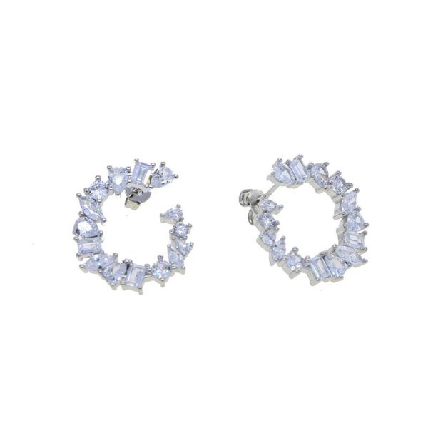 stud fashion full white cz stones earrings for women geometirc gold color circle brincos 2021 trend jewelry gift, Golden;silver
stud fashion full white cz stones earrings for women geometirc gold color circle brincos 2021 trend jewelry gift, Golden;silver