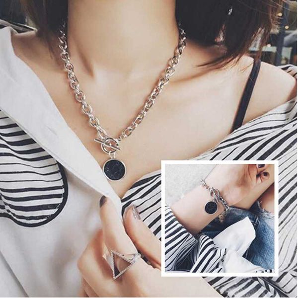 hip hop fashion chain bracelet necklaces for women round marble pendants female casual jewelry long short neck chain 2 style, Golden;silver
hip hop fashion chain bracelet necklaces for women round marble pendants female casual jewelry long short neck chain 2 style, Golden;silver