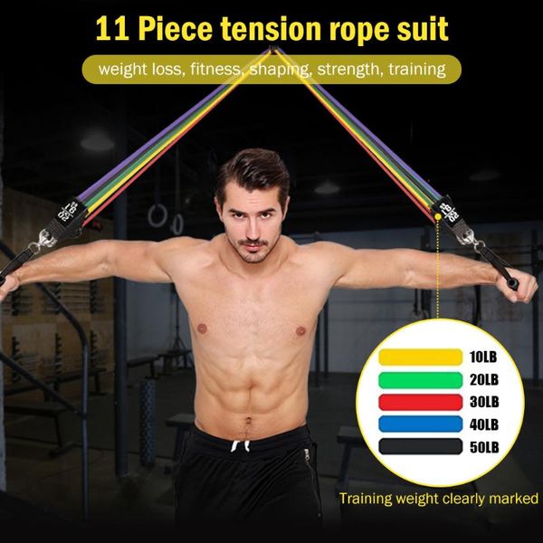 resistance bands 11pcs set expander yoga exercise fitness rubber tubes band stretch training physical therapy home workouts
resistance bands 11pcs set expander yoga exercise fitness rubber tubes band stretch training physical therapy home workouts