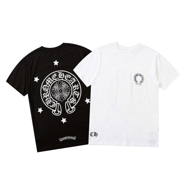 fashion outlet 21ss chrome 21s fashion ch classic horseshoe pentagram cross short sleeve men's and women's loose versatile t-shirt, White;black
fashion outlet 21ss chrome 21s fashion ch classic horseshoe pentagram cross short sleeve men's and women's loose versatile t-shirt, White;black