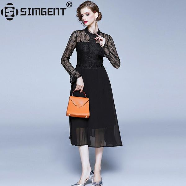 casual dresses simgent women vintage dress flare sleeve lace hollow out patchwork chiffon midi woman clothing sg911081, Black;gray
casual dresses simgent women vintage dress flare sleeve lace hollow out patchwork chiffon midi woman clothing sg911081, Black;gray