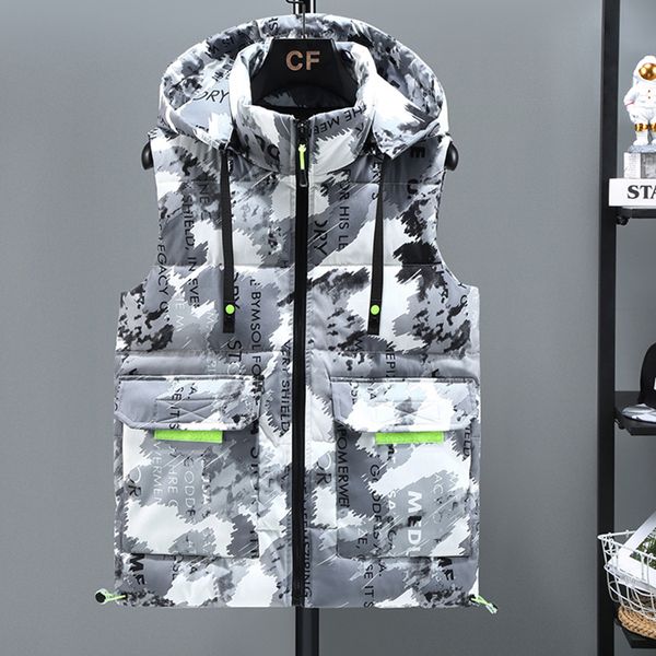 winter camouflage thick vest men hooded hat detachable sleeveless coat waterproof male comfortable waistcoat plus size 5xl, Black;white
winter camouflage thick vest men hooded hat detachable sleeveless coat waterproof male comfortable waistcoat plus size 5xl, Black;white
