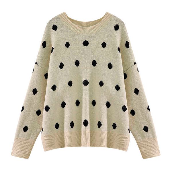 perhaps u women sweater o neck knitted pullovers long sleeve dot khaki gray loose winter m0071 210529, White
perhaps u women sweater o neck knitted pullovers long sleeve dot khaki gray loose winter m0071 210529, White
