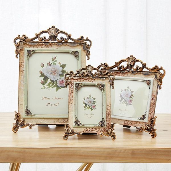 frames retro european-style luxury creative po frame resin wedding 5 inch double home deskdecoration