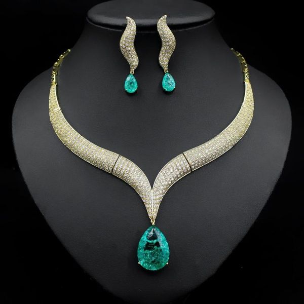 earrings & necklace luxury 2pcs bridal zirconia full big water drop jewelry sets for women party, dubai nigeria cz crystal wedding, Silver
earrings & necklace luxury 2pcs bridal zirconia full big water drop jewelry sets for women party, dubai nigeria cz crystal wedding, Silver