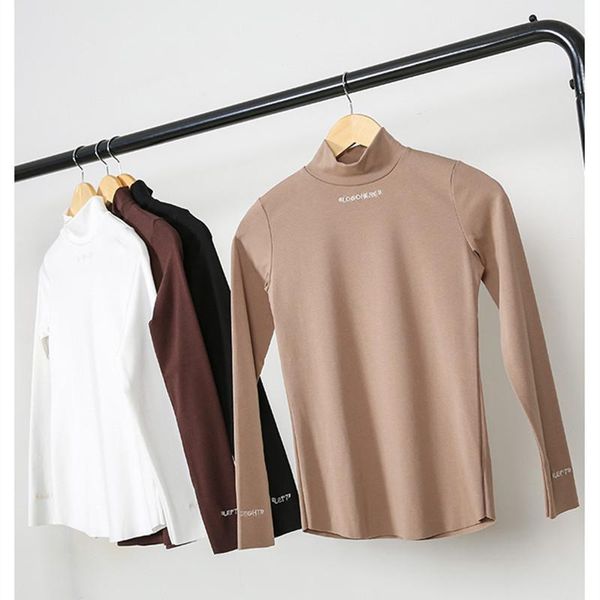 women's t-shirt women long sleeve t shirt embroidery letter turtleneck tees winter warm tumblr knitted lady white soft bottoming
women's t-shirt women long sleeve t shirt embroidery letter turtleneck tees winter warm tumblr knitted lady white soft bottoming