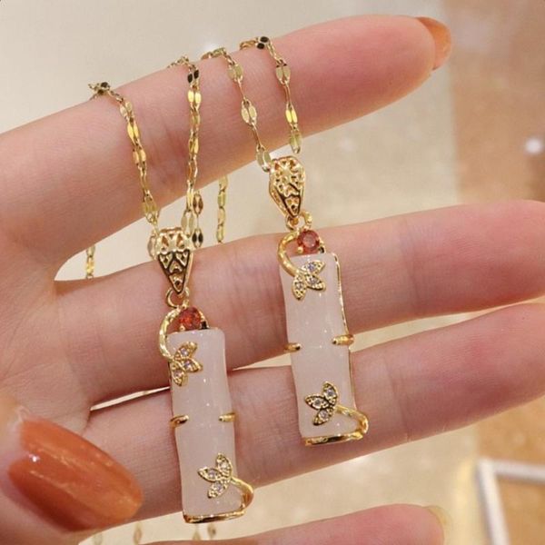 pendant necklaces japanese and korean ladies party gift titanium steel non-fading gold color bamboo necklace fashion trend clavicle chain, Silver
pendant necklaces japanese and korean ladies party gift titanium steel non-fading gold color bamboo necklace fashion trend clavicle chain, Silver