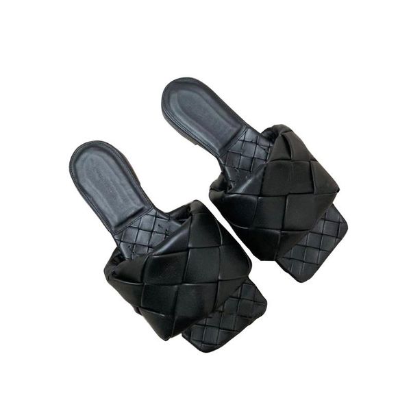 slippers 2021 luxury designer square head shoes women genuine leather fashion beach sandals brand handwoven flat mules slipper, Black
slippers 2021 luxury designer square head shoes women genuine leather fashion beach sandals brand handwoven flat mules slipper, Black