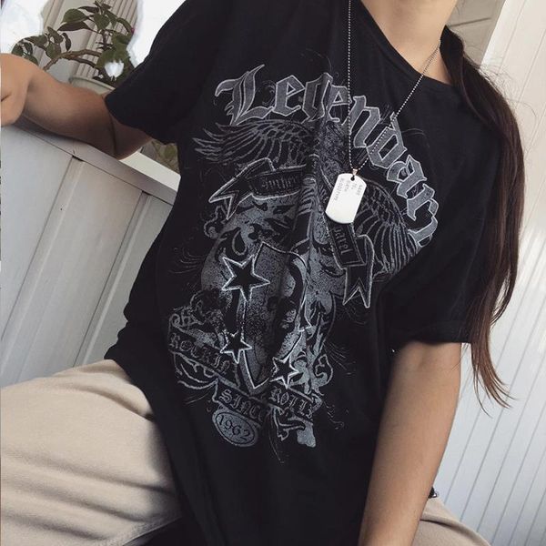 women's t-shirt american punk oversized women summer ins skeleton y2k harajuku style retro print loose gothic short sleeve shirt, White 
women's t-shirt american punk oversized women summer ins skeleton y2k harajuku style retro print loose gothic short sleeve shirt, White