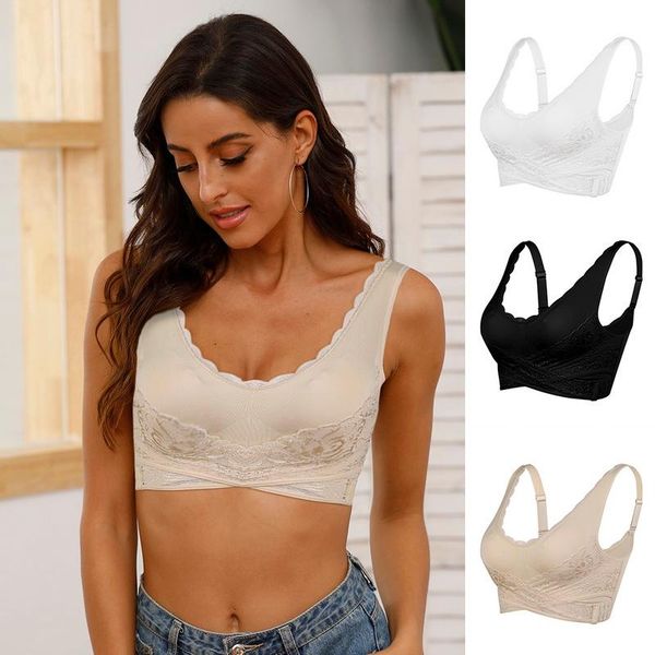 loozykit women lace bra solid color bra female underwear underwear front buckle lingerie fitness running bras, White;black
loozykit women lace bra solid color bra female underwear underwear front buckle lingerie fitness running bras, White;black