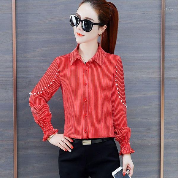 women blouse fashion beading striped slim long sleeved 4 colors shirt woman office shirts elegant blusas lady df2339 women's blouses &, White
women blouse fashion beading striped slim long sleeved 4 colors shirt woman office shirts elegant blusas lady df2339 women's blouses &, White