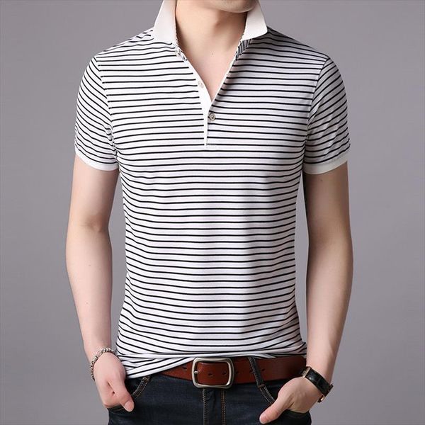 fashion brand summer shirt cotton mens polos short sleeve striped turn down collar casual slim, White;black
fashion brand summer shirt cotton mens polos short sleeve striped turn down collar casual slim, White;black