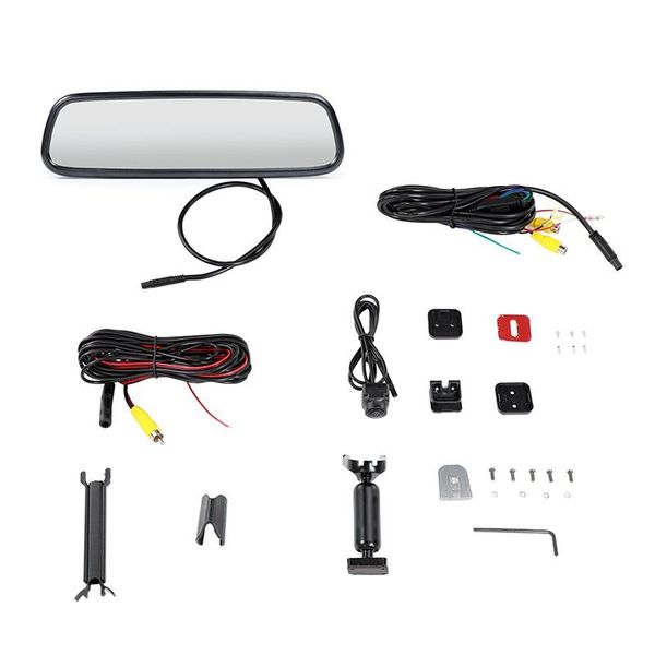 car video novel-hd 7.36inch lcd rearview mirror internal replacement monitoring parking system with special bracket