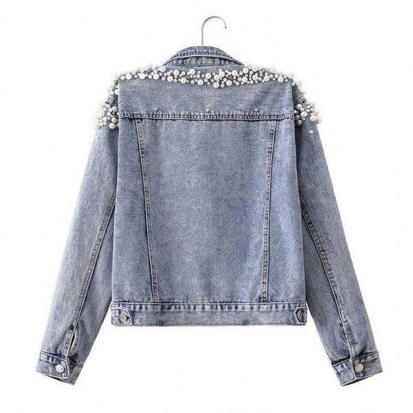 2021 spring autumn new nail bead short casual pearl loose and thin jacket jeans jacket women, Black;brown
2021 spring autumn new nail bead short casual pearl loose and thin jacket jeans jacket women, Black;brown