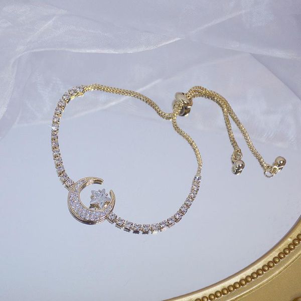 link, chain 2021 elegant delicate zircon moon star bracelet creative women shiny bangles jewelry anniversary gift, Black
link, chain 2021 elegant delicate zircon moon star bracelet creative women shiny bangles jewelry anniversary gift, Black