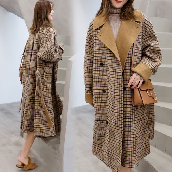 manner female plaid jacket in long section of the new thick woolen coat autumn and wild winterloose ipyg, Black
manner female plaid jacket in long section of the new thick woolen coat autumn and wild winterloose ipyg, Black