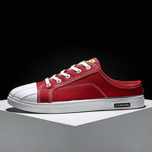 summer new men half drag canvas shoes red lacing walking canvas shoes flats man half slippers fashion young casual v5to#, Black
summer new men half drag canvas shoes red lacing walking canvas shoes flats man half slippers fashion young casual v5to#, Black