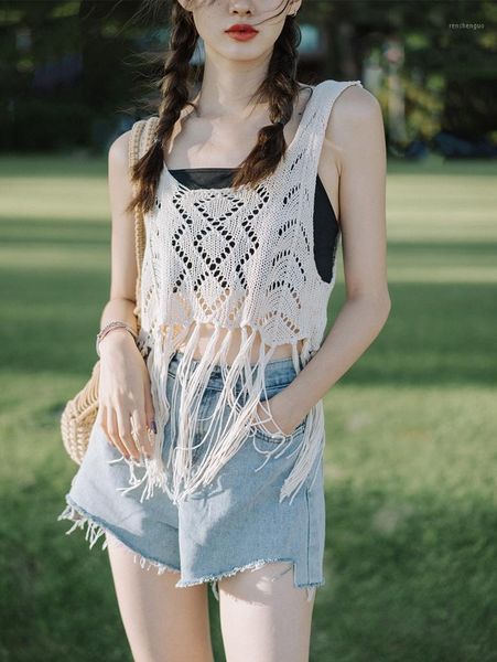 women's swimwear knitted asymmetric tank crop tassel off shoulder tees o-neck low-cut summer club hollow out vest e-07, White;black
women's swimwear knitted asymmetric tank crop tassel off shoulder tees o-neck low-cut summer club hollow out vest e-07, White;black