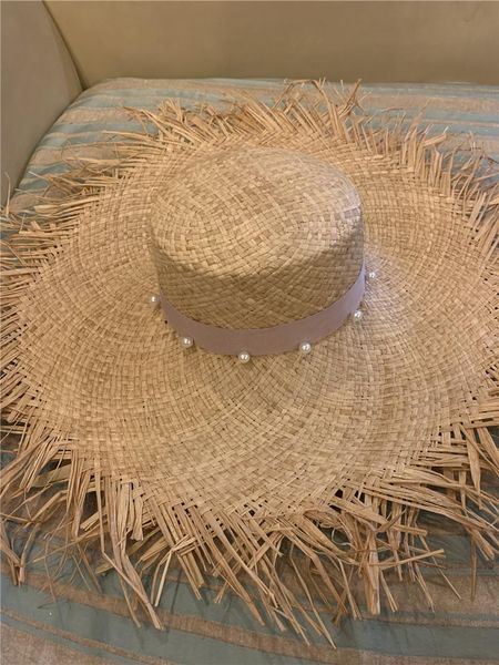 wide brim hats 202106-hexin summer handmade raffia grass pearl ribbon big beach sunshade holiday lady sun cap women leisure hat, Blue;gray
wide brim hats 202106-hexin summer handmade raffia grass pearl ribbon big beach sunshade holiday lady sun cap women leisure hat, Blue;gray
