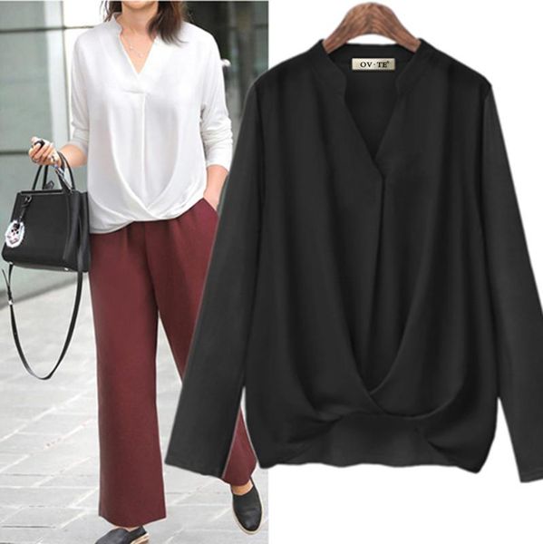 women's blouses & shirts fashion korean womens and long sleeve v-neck chiffon blouse women kimono solid color loose blusa mujer, White
women's blouses & shirts fashion korean womens and long sleeve v-neck chiffon blouse women kimono solid color loose blusa mujer, White