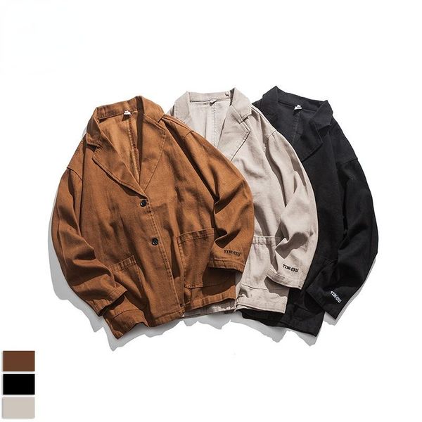 men's suits & blazers blazer men 2021 korean version of solid color lapel loose jacket retro simple casual cardigan suit, White;black
men's suits & blazers blazer men 2021 korean version of solid color lapel loose jacket retro simple casual cardigan suit, White;black