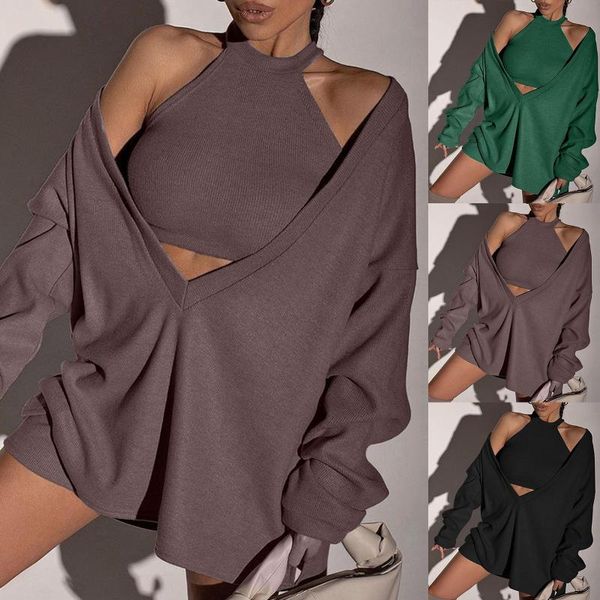 women's two piece pants autumn solid vest v-neck loose long sleeve dress two-piece set female lady streetwear sets traje #8, White
women's two piece pants autumn solid vest v-neck loose long sleeve dress two-piece set female lady streetwear sets traje #8, White