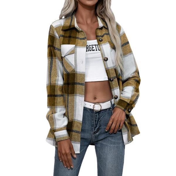 women's jackets autumn and winter fashion casual wild shirt leader sleeve lattice print loose version cardigan jacket, Black;brown
women's jackets autumn and winter fashion casual wild shirt leader sleeve lattice print loose version cardigan jacket, Black;brown