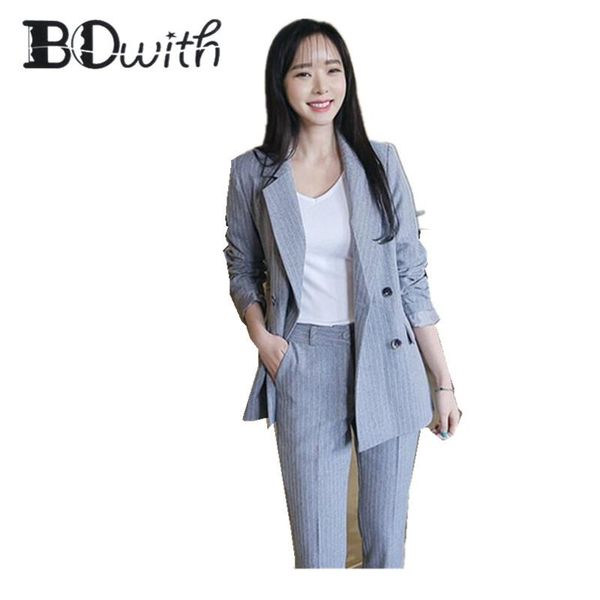 women's suits & blazers blue striped work pant ol 2 piece sets women blazer jacket pencil suit for set, White;black
women's suits & blazers blue striped work pant ol 2 piece sets women blazer jacket pencil suit for set, White;black