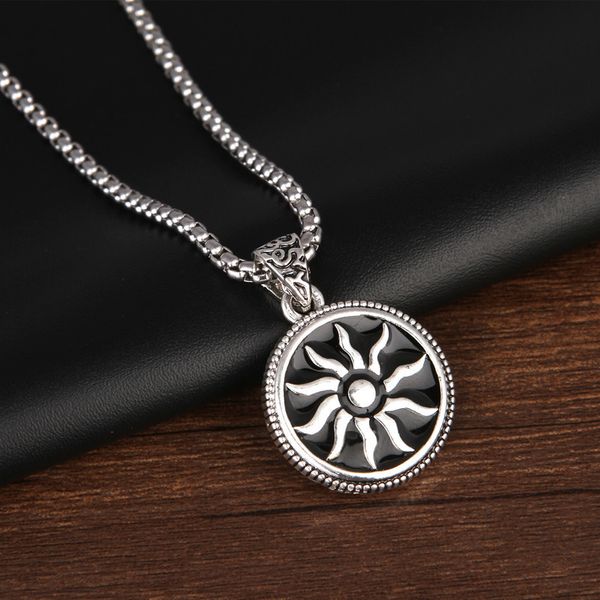 design jewelry sunflower totem titanium steel chain men's necklace personality necklace sun god fashion pendant, Silver
design jewelry sunflower totem titanium steel chain men's necklace personality necklace sun god fashion pendant, Silver