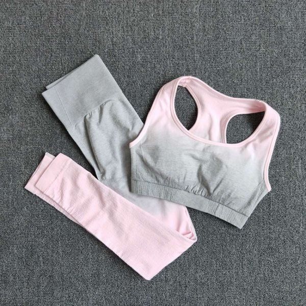 suit seamless gym yoga women's bra exercise and tights stretch breathable sportswear, Gray
suit seamless gym yoga women's bra exercise and tights stretch breathable sportswear, Gray