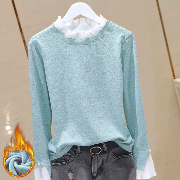 autumn and winter 2020 new knitted stitching chiffon fake two korean versatile elastic slim bottomed top, White
autumn and winter 2020 new knitted stitching chiffon fake two korean versatile elastic slim bottomed top, White