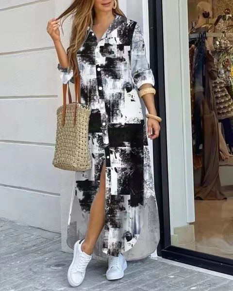 spring summer dress women's printed lapel long-sleeved loose fashion shirt casual large size multicolor s-5xl, Black;gray
spring summer dress women's printed lapel long-sleeved loose fashion shirt casual large size multicolor s-5xl, Black;gray