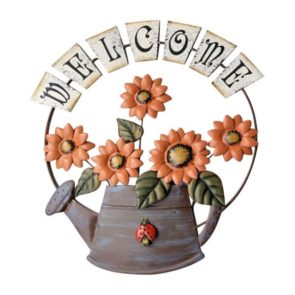 party decoration countryside vintage wrought iron sunflower welcome sign for front door hanging wall plaque home garden ornament
party decoration countryside vintage wrought iron sunflower welcome sign for front door hanging wall plaque home garden ornament