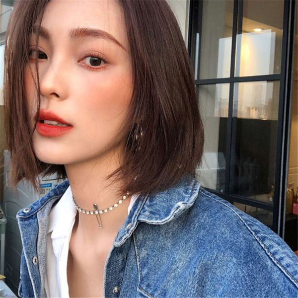 hbp fashion korean dongdamen necklace elegant style small pin inlaid with diamond simple short choker neck clavicle chain, Silver
hbp fashion korean dongdamen necklace elegant style small pin inlaid with diamond simple short choker neck clavicle chain, Silver