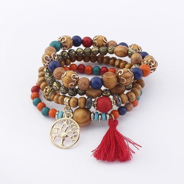 beaded, strands creative hollow tree bracelet ladies jewelry retro wooden beads beaded multilayer elastic set, Black
beaded, strands creative hollow tree bracelet ladies jewelry retro wooden beads beaded multilayer elastic set, Black