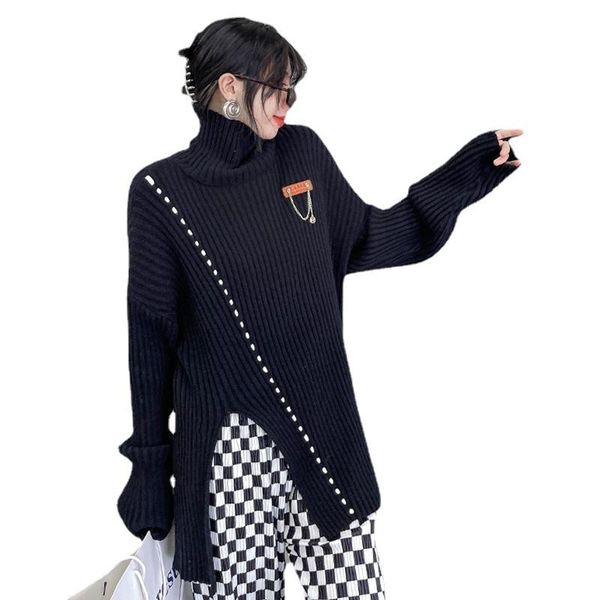 women's sweaters irregular big size knitting pullovers sweater loose turtleneck long sleeve fashion autumn winter 2021, White;black
women's sweaters irregular big size knitting pullovers sweater loose turtleneck long sleeve fashion autumn winter 2021, White;black
