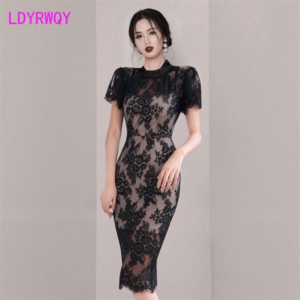 ldyrwqy summer style temperament stand-up collar lace slim fit fashionable hip dress office lady 210603, Black;gray
ldyrwqy summer style temperament stand-up collar lace slim fit fashionable hip dress office lady 210603, Black;gray
