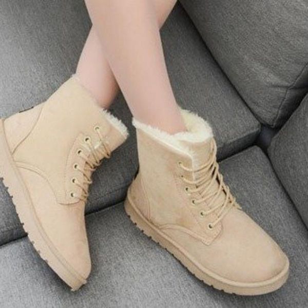 boots winter korean student snow women's short flat heel lace up keep warm shoes 5 colors available size 36-40, Black
boots winter korean student snow women's short flat heel lace up keep warm shoes 5 colors available size 36-40, Black