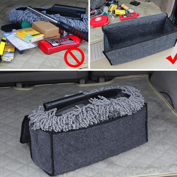 car organizer trunk storage bag soft felt foldable box tool finishing