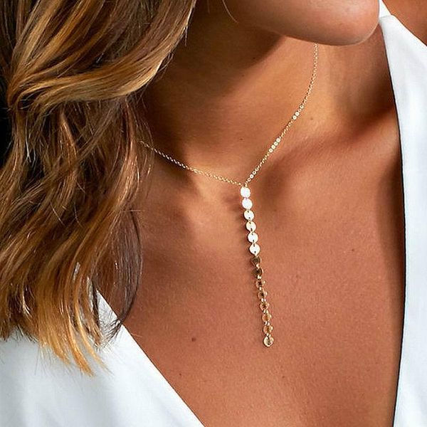 chokers layer necklaces gold silver color sequins tassel choker for women girls simple jewelry, Golden;silver
chokers layer necklaces gold silver color sequins tassel choker for women girls simple jewelry, Golden;silver