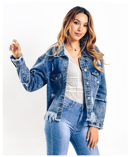 women's spring jackets 2021 casual loose style fringed denim jacket for girls blue single breasted sleeve jean coats, Black;brown
women's spring jackets 2021 casual loose style fringed denim jacket for girls blue single breasted sleeve jean coats, Black;brown