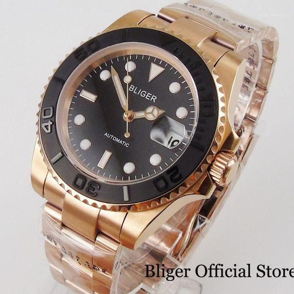 brand whole rose gold coated men watch automatic nh35 miyota 8215 brushed oyster bracelet black insert date screw back wristwatches, Slivery;brown
brand whole rose gold coated men watch automatic nh35 miyota 8215 brushed oyster bracelet black insert date screw back wristwatches, Slivery;brown