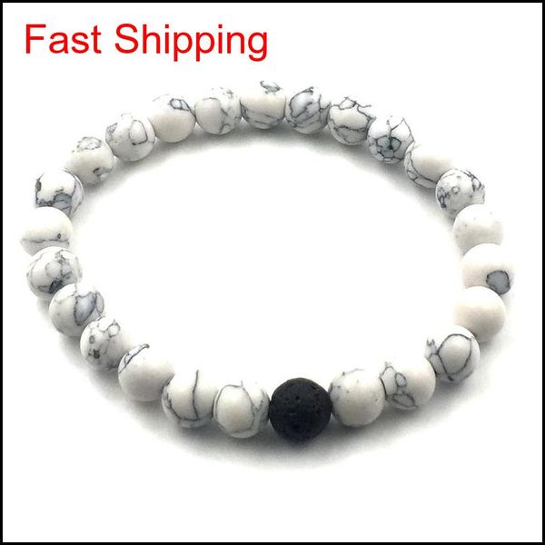 2pcs/set 8mm white howlite stone and volcanic rock lava stone beads bracelets set for women men stretch je qylzbt luckyhat, Black
2pcs/set 8mm white howlite stone and volcanic rock lava stone beads bracelets set for women men stretch je qylzbt luckyhat, Black