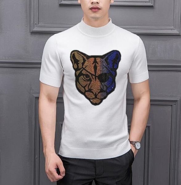 men's sweaters drop autumn winter slim fit pullover rhinestones short sleeve korean tight sweater, White;black
men's sweaters drop autumn winter slim fit pullover rhinestones short sleeve korean tight sweater, White;black