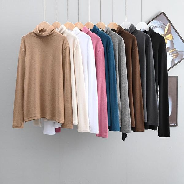 women's t-shirt solid color basic women frosted turtleneck long sleeve tshirt autumn and winter with thickened thermal underwear, White
women's t-shirt solid color basic women frosted turtleneck long sleeve tshirt autumn and winter with thickened thermal underwear, White