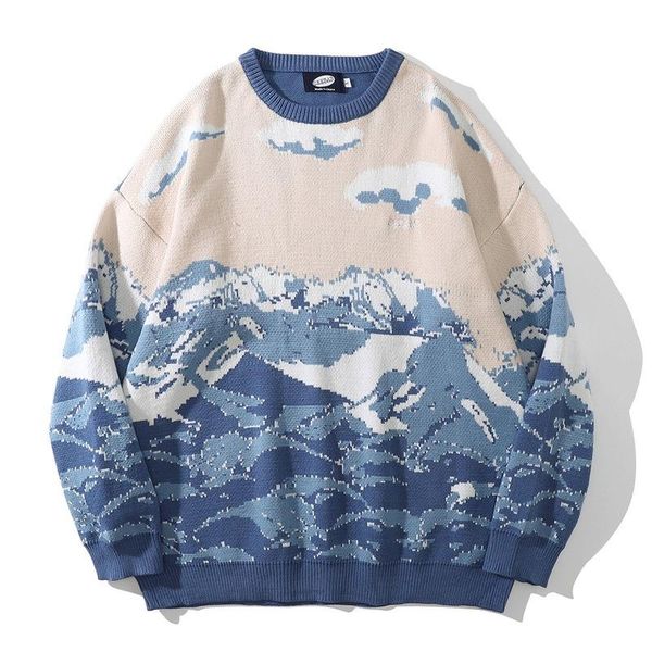 men's sweaters snow mountain jacquard sweater street trend loose round neck bf lazy brand pullover long sleeves, White;black
men's sweaters snow mountain jacquard sweater street trend loose round neck bf lazy brand pullover long sleeves, White;black