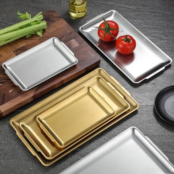 dishes & plates 1pcs dinner plate 304 stainless steel rectangular korean barbecue plate, sushi dessert tray storage
dishes & plates 1pcs dinner plate 304 stainless steel rectangular korean barbecue plate, sushi dessert tray storage