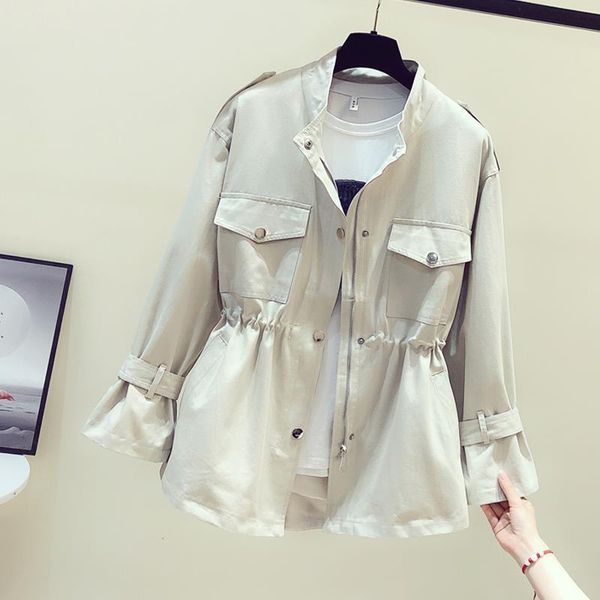 women's trench coats korean style long section autumn and winter windbreaker waist coat loose, Tan;black
women's trench coats korean style long section autumn and winter windbreaker waist coat loose, Tan;black