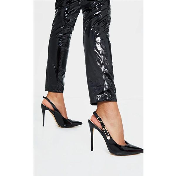 sandals mkkhou fashion women 2021 spring patent leather pumps pointed toe slingback pearl clip buckle 12 cm high heels shoes, Black
sandals mkkhou fashion women 2021 spring patent leather pumps pointed toe slingback pearl clip buckle 12 cm high heels shoes, Black