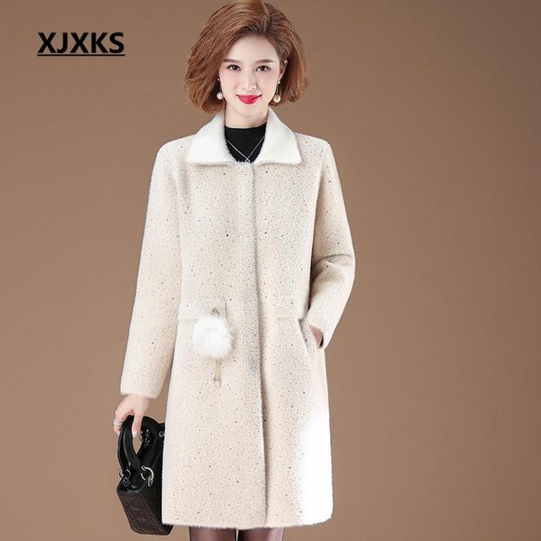 women's wool & blends xjxks 2021 autumn winter women woolen coat loose plus size fashion lapel long cardigan, Black
women's wool & blends xjxks 2021 autumn winter women woolen coat loose plus size fashion lapel long cardigan, Black
